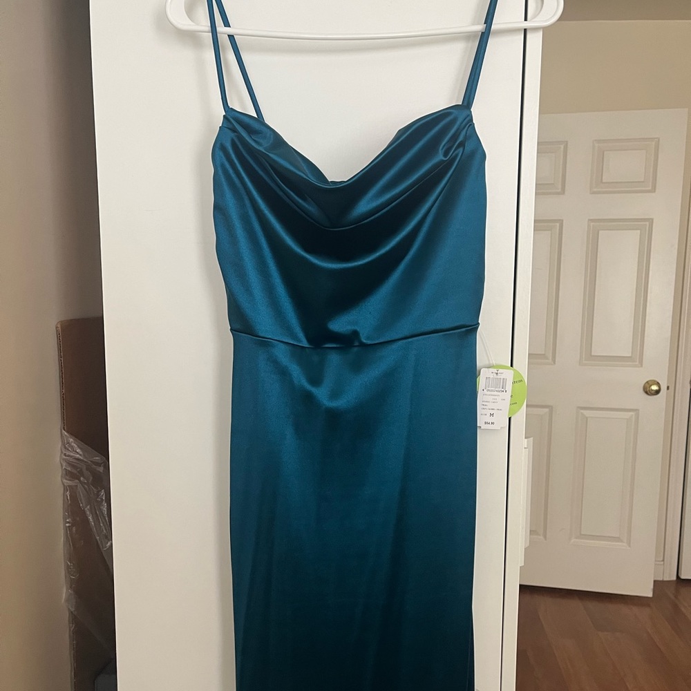 High Slit Satin Dress